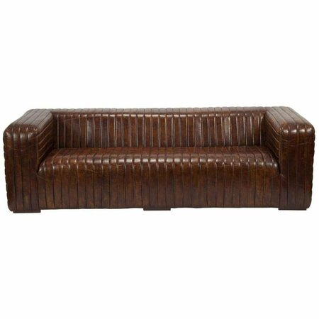 MOES HOME COLLECTION Castle Sofa, Brown - 28 x 94.5 x 44.5 in. PK-1009-20